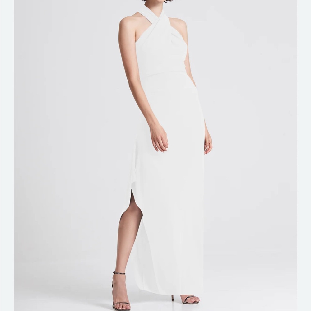 Halston cross neck dress